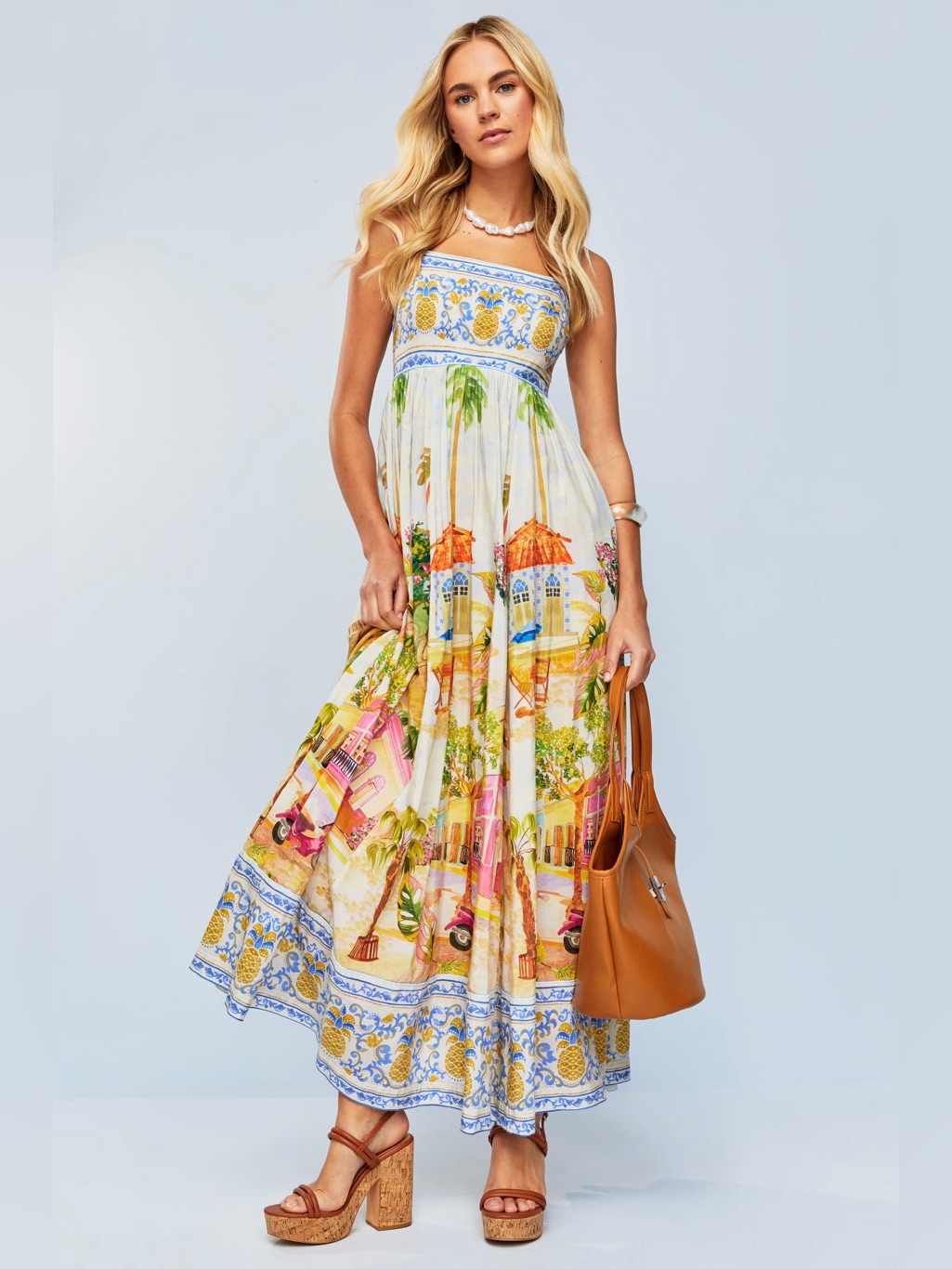 Nwt Farm Rio Aracati Printed Maxi Dress, Size M